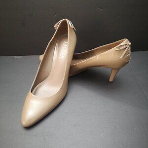 Lauren Ralph Lauren Ladies Size 7.5B Taupe Leather Upper Elisabeth Pumps
